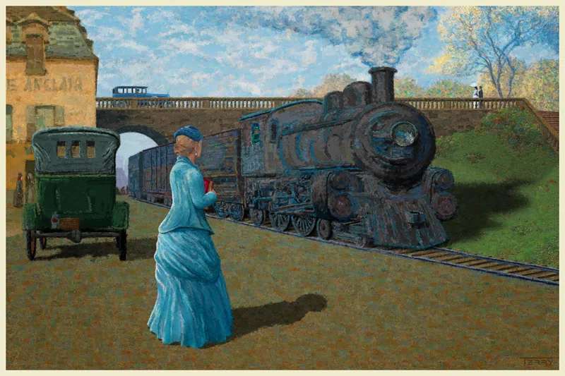 Waiting for Adventure - Nostalgic character illustration by Terry L. Ernsberger