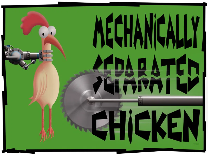 Mechanically Separated Chicken - Satirical pop art illustration by Terry L. Ernsberger