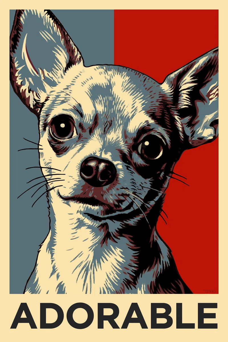 Adorable Chihuahua: Cute illustrated puppy with expressive eyes