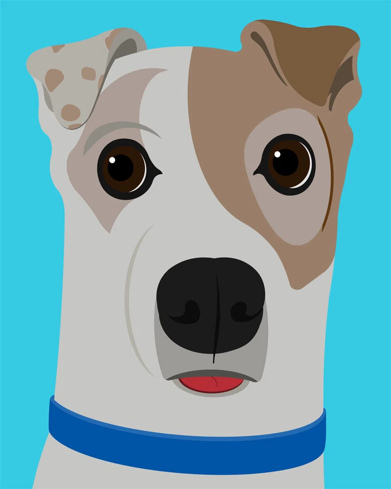 Happy Dog: Cheerful canine character with a big smile