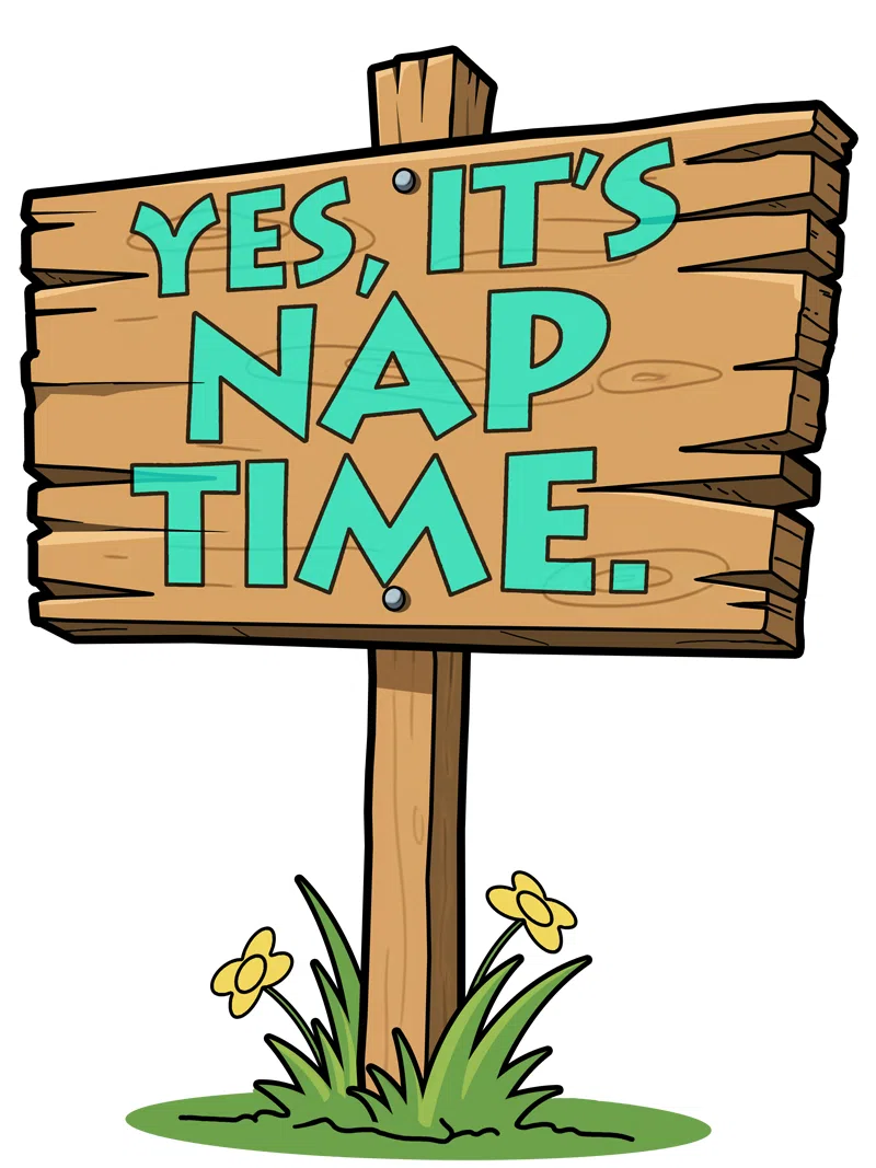 Yes It's Nap Time: Wooden sign style text graphic
