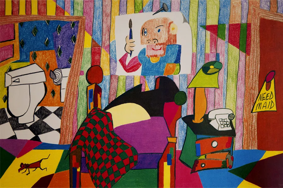 Cuckoo Cubist - Abstract geometric character design in the style of Picasso by Terry L. Ernsberger