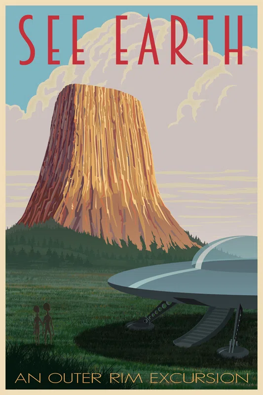 See Earth - Retro-futuristic space travel poster parody by Terry L. Ernsberger