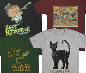 Artisan T-shirt collection by World of Terry - Featuring unique parody designs and surreal illustrations